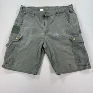 Carhartt Carpenter Cargo Shorts Men's Size 40 Olive Green Canvas‎ Relaxed Fit